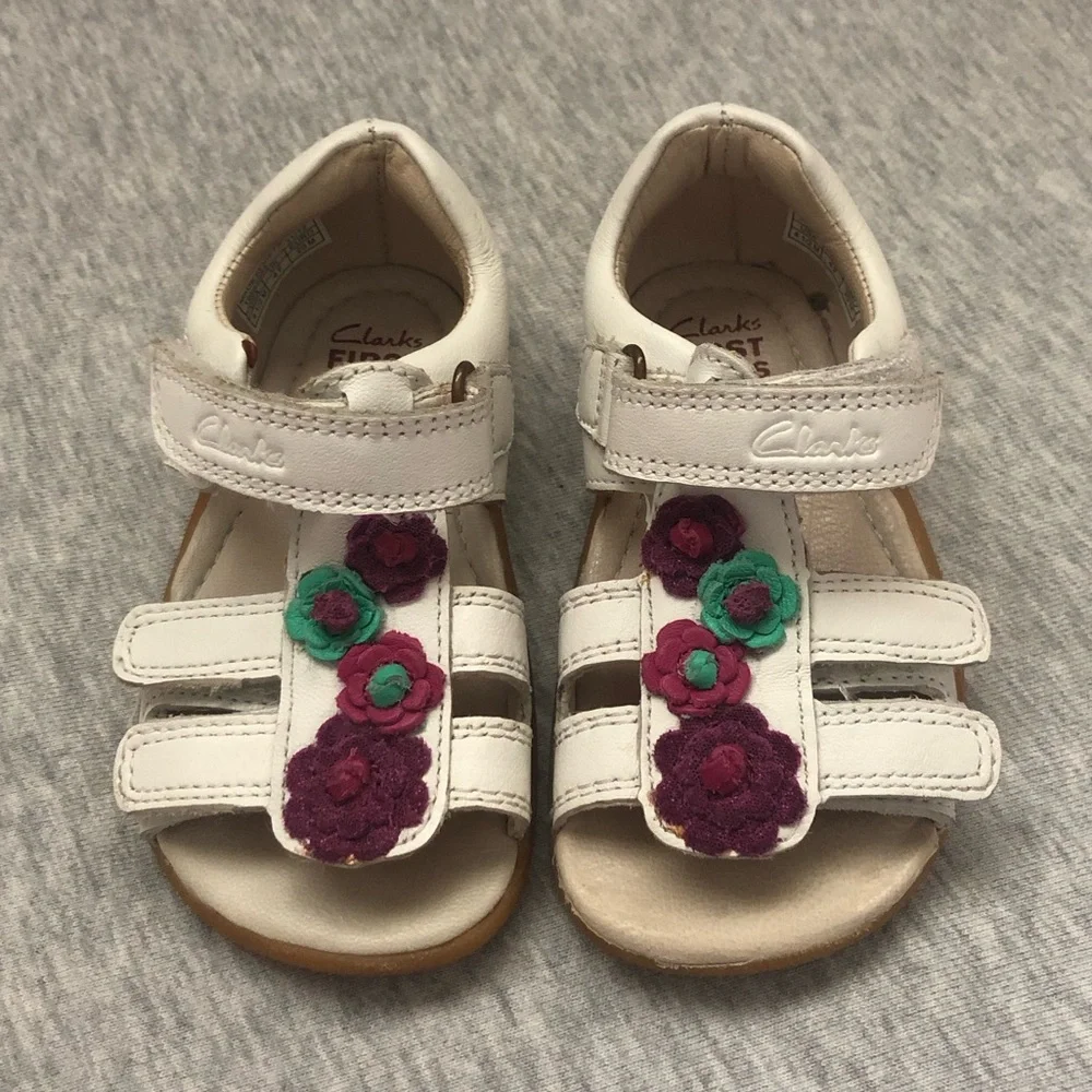 Clarks First Shoes Toddler Leather Sandals Size: US 4